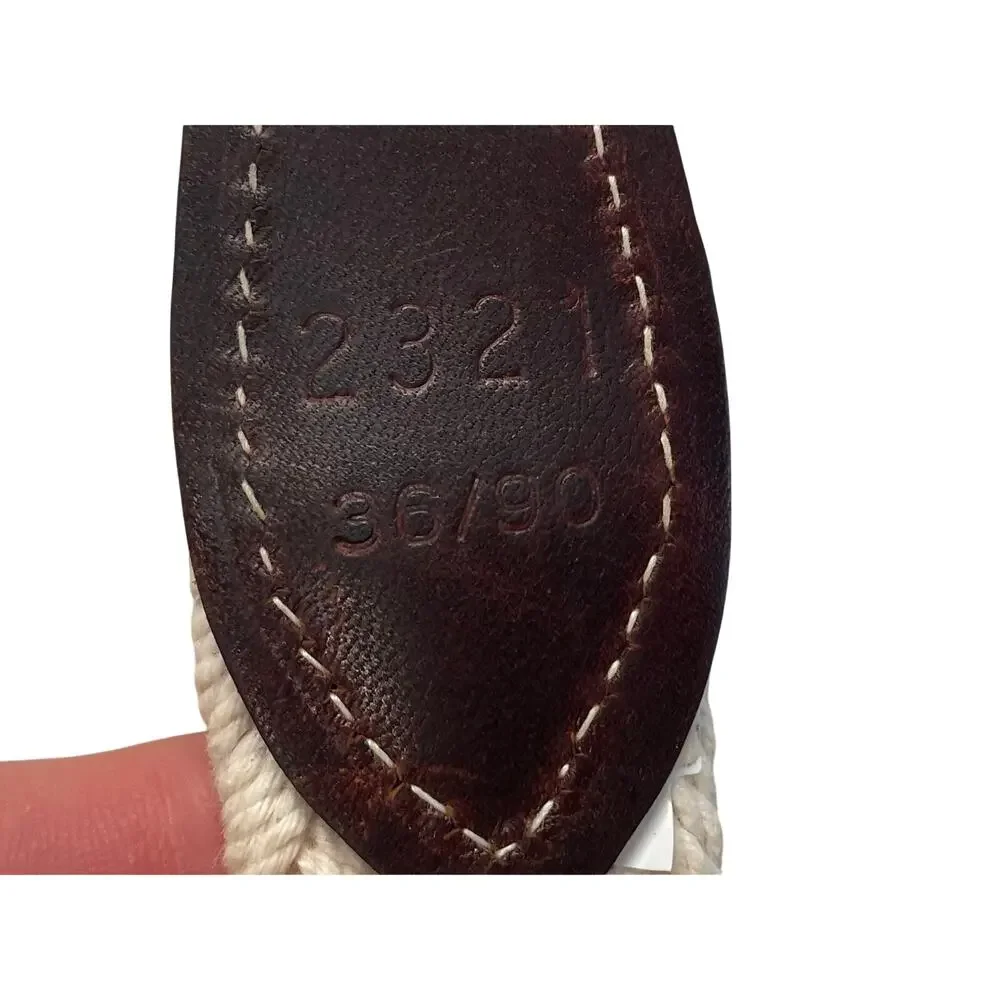 Vintage Dockers Canvas & Leather Belt, Dark Brown, Brass Buckle, 36, Unisex